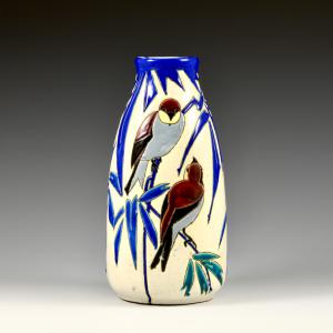 Jarrón con pájaros - Charles Catteau, Boch Frères Keramis, años 20/30